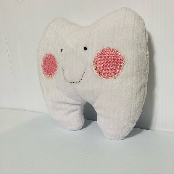 Tooth Fairy Pillow Rosy Cheeks Polka Dot & Heart Pocket 8.5" T x 8" W - Picture 2 of 10